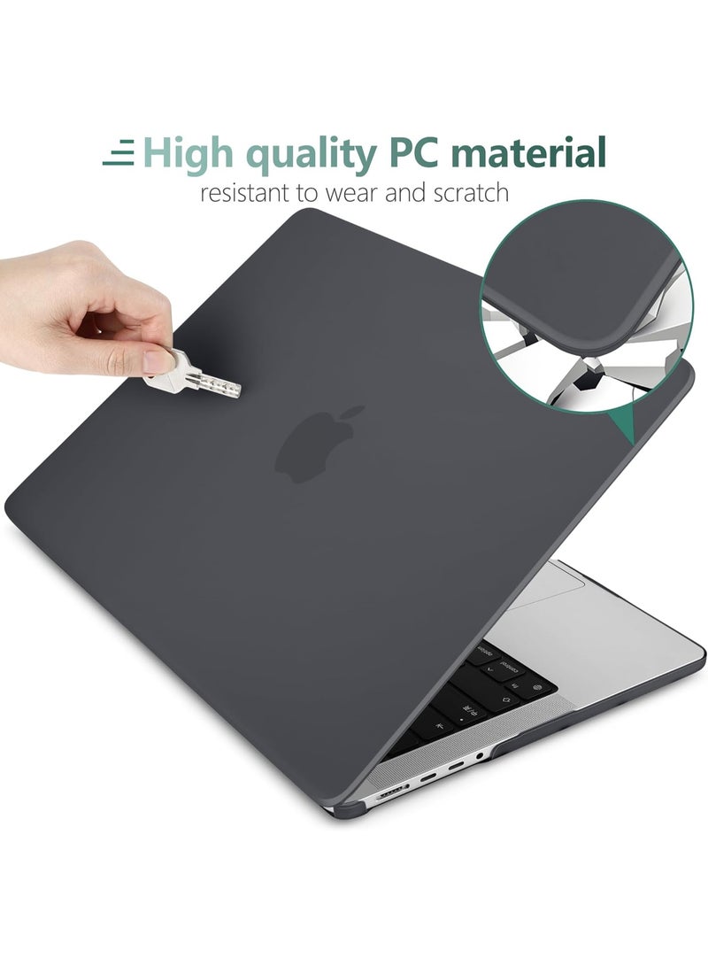 Rubberized Hard Case Compatible for New MacBook Pro 14 inch,M5 2025 2024 2023 2022 2021,M5 A3434 A3427 A3426 M4 A3112 A3185 A3401 M3 A2918 A2992 M2 A2779 M1 A2442 Pro Max Chip Touch ID,Laptop Plastic Hard Shell Cover, Matte Black - Image 3